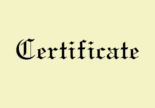 Certificate Font